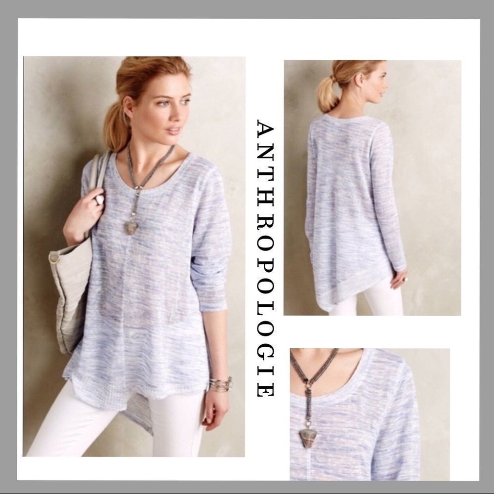 Anthropologie Ezra Blue/White Space Dyed Sweater S